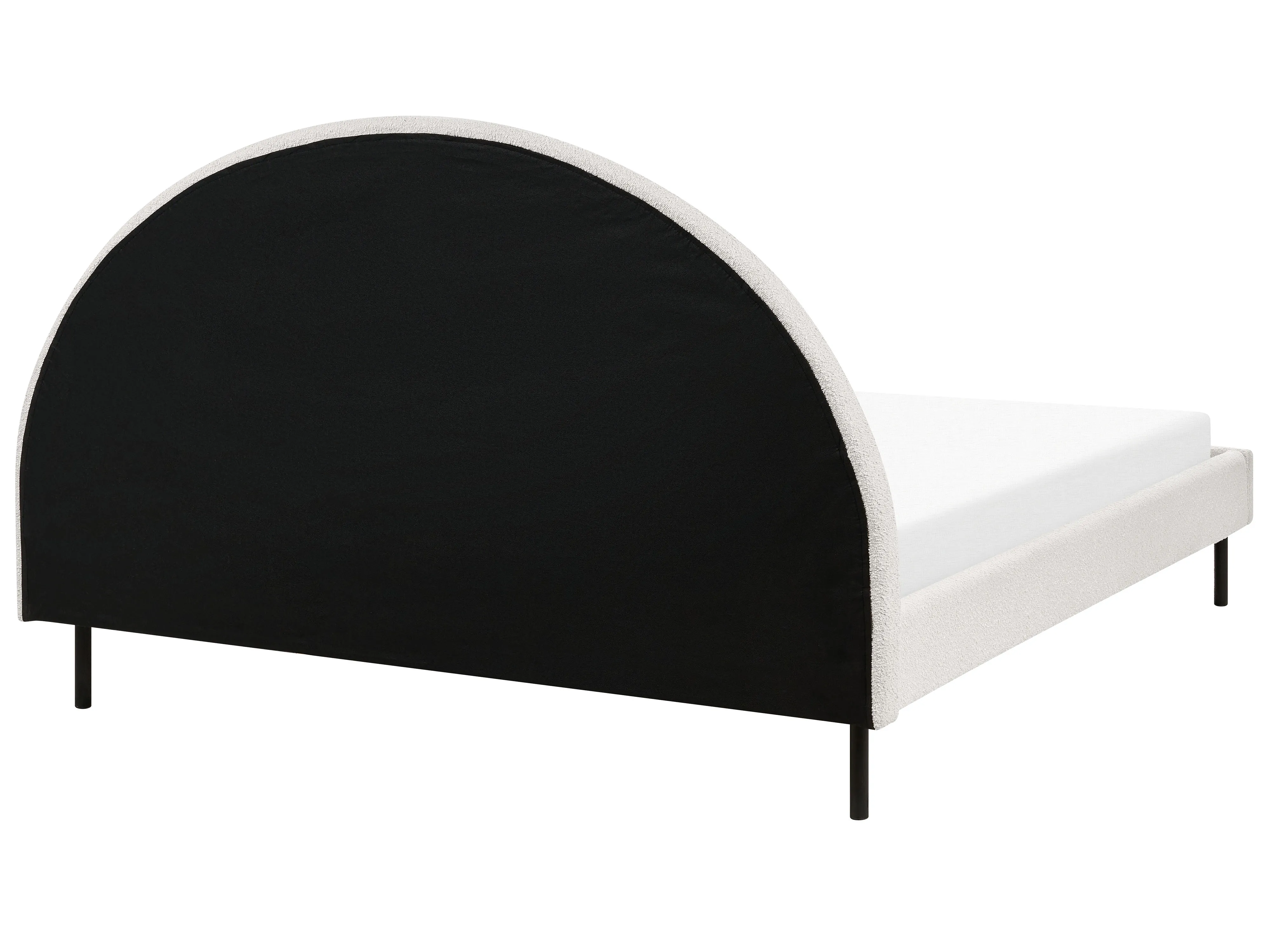 Bed Bouclé MARGUT 160 x 200 cm Wit