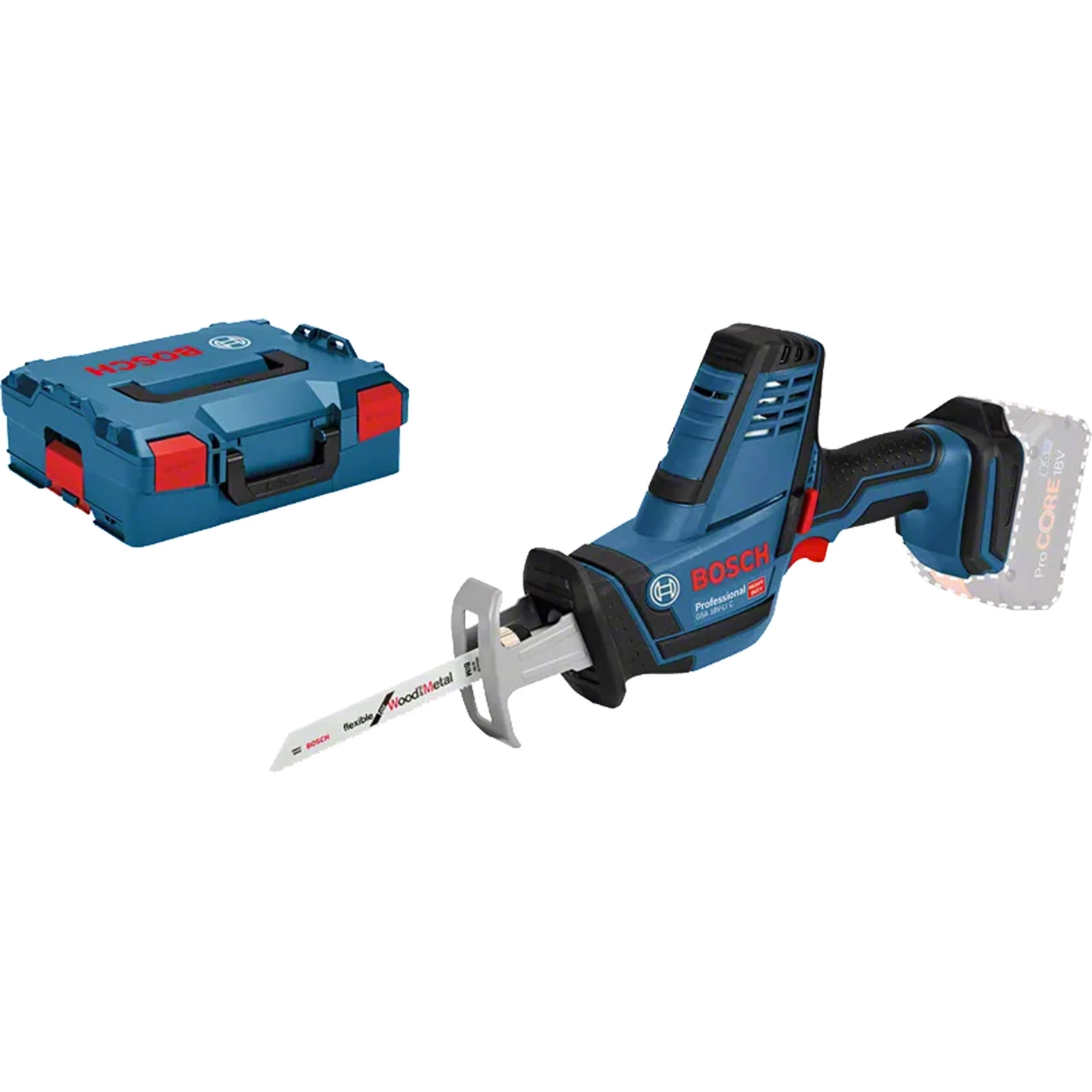 Bosch GSA 18 V-LI C SOLO 18V Li-Ion accu reciprozaag body in L-Boxx - snelwissel