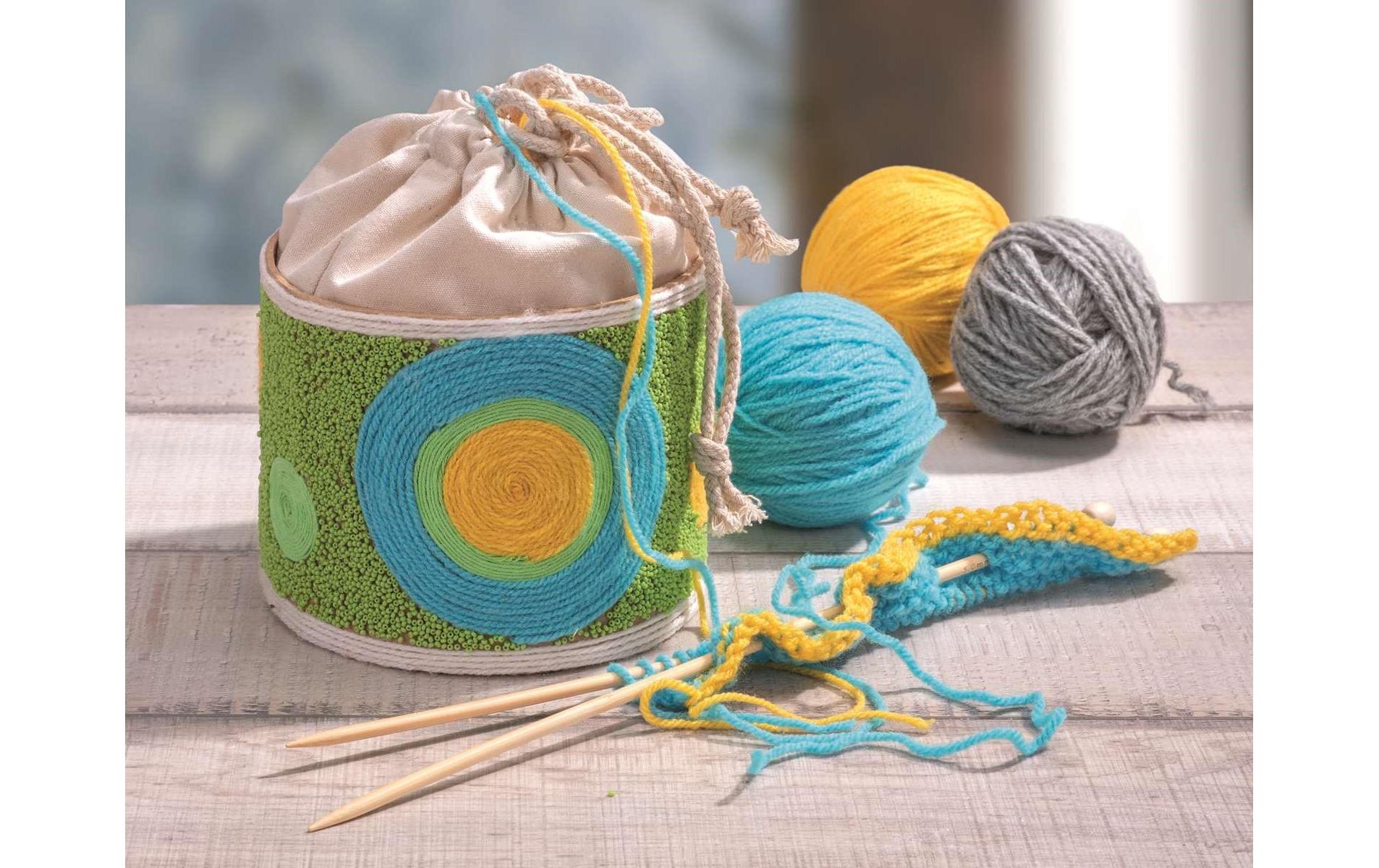 Kartoffelsack in Pappbox, 12 cm, Nature/WeissKompakter Kartoffelsack in Pappbox