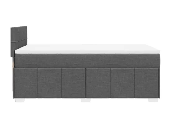 Sommier à lattes de lit et matelas Gris foncé 90x190 cm Tissu