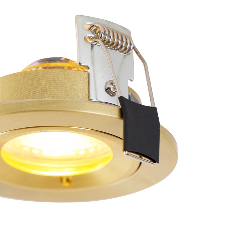 Moderne inbouwspot goud rond IP44 - Xena