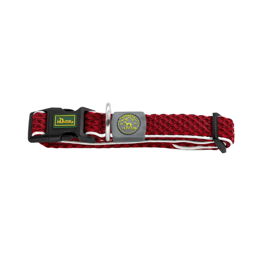Coleira Hunter Hilo Vario Basic Vermelha para Cães