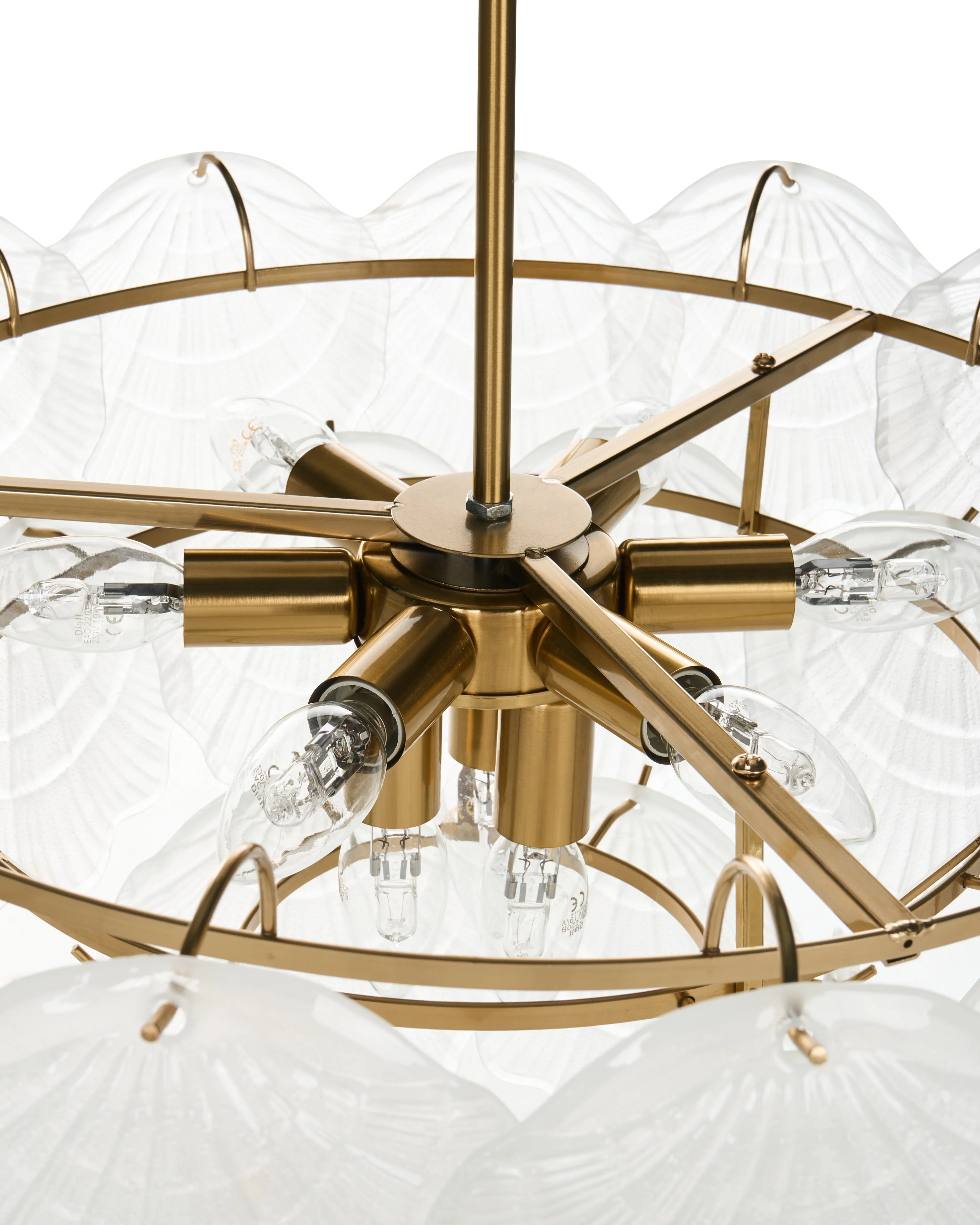 Kroonluchter CAPLINA Glas Messing