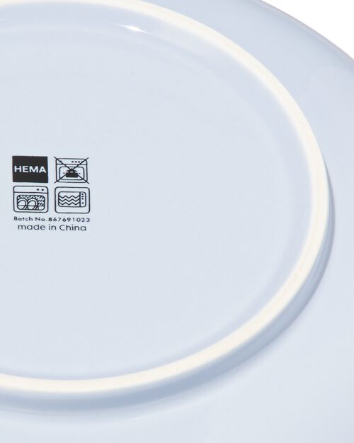 assiette creuse Ø22cm - new bone bleu - vaisselle dépareillée