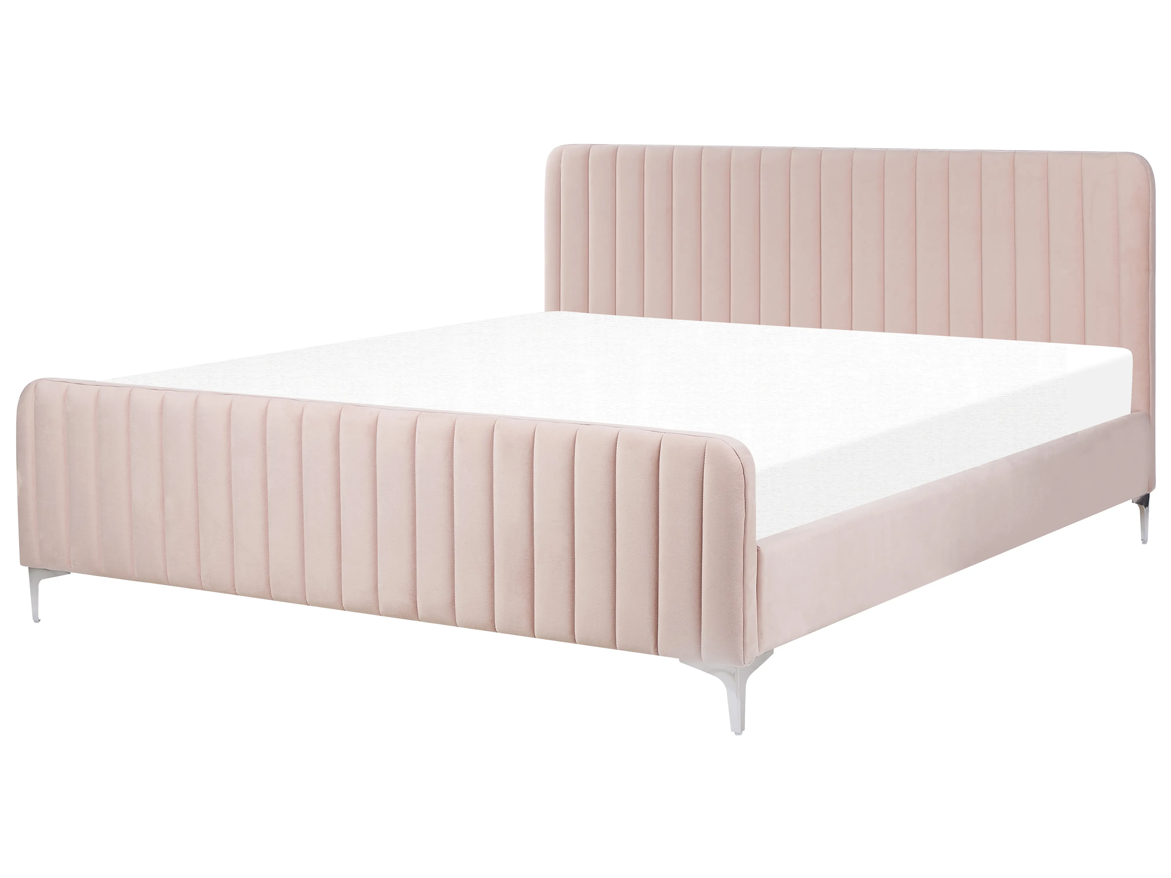 Bed Fluweel LUNAN 180 x 200 cm Pastelroze