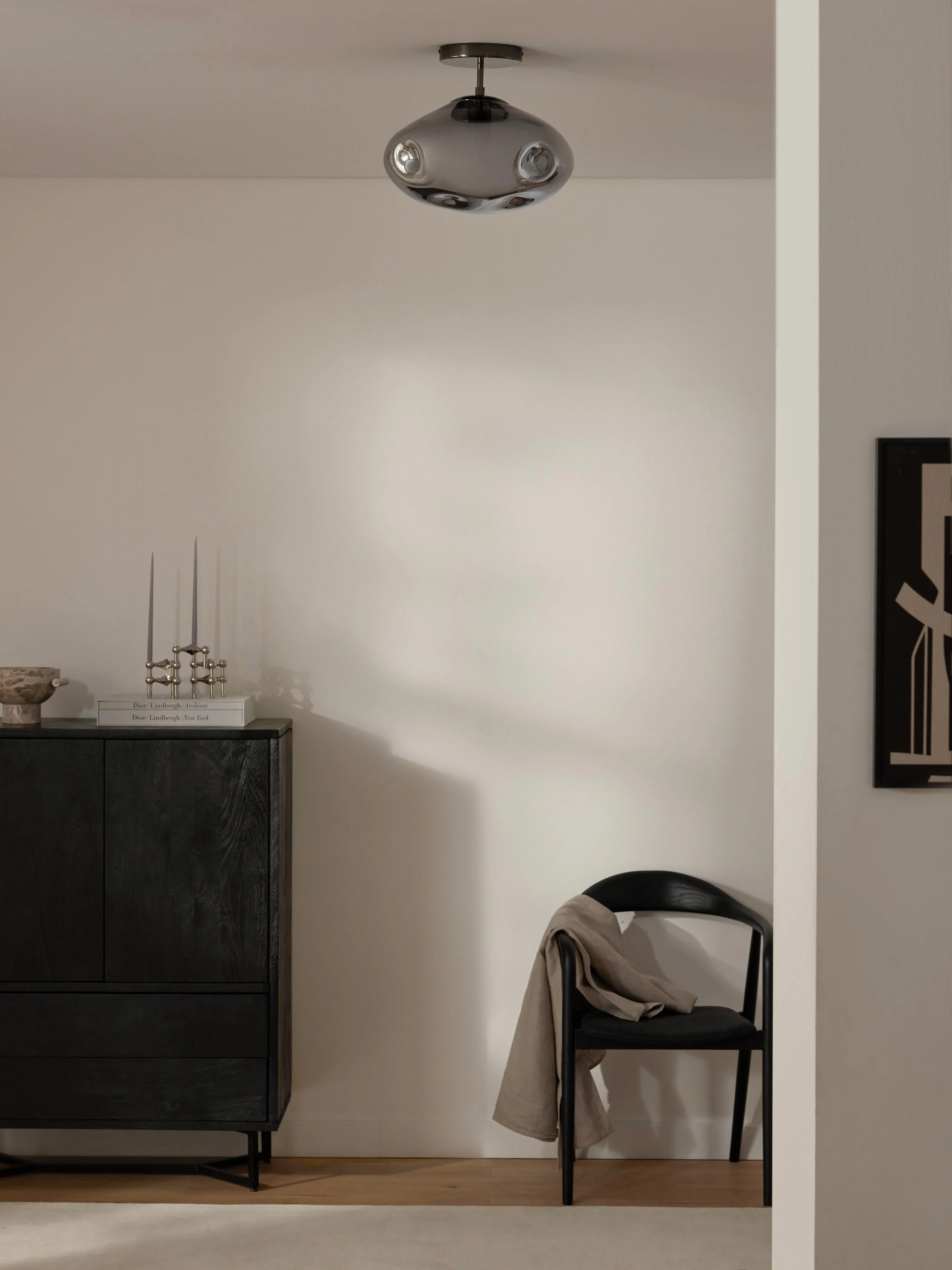 Plafondlamp Amora van gespiegeld glas