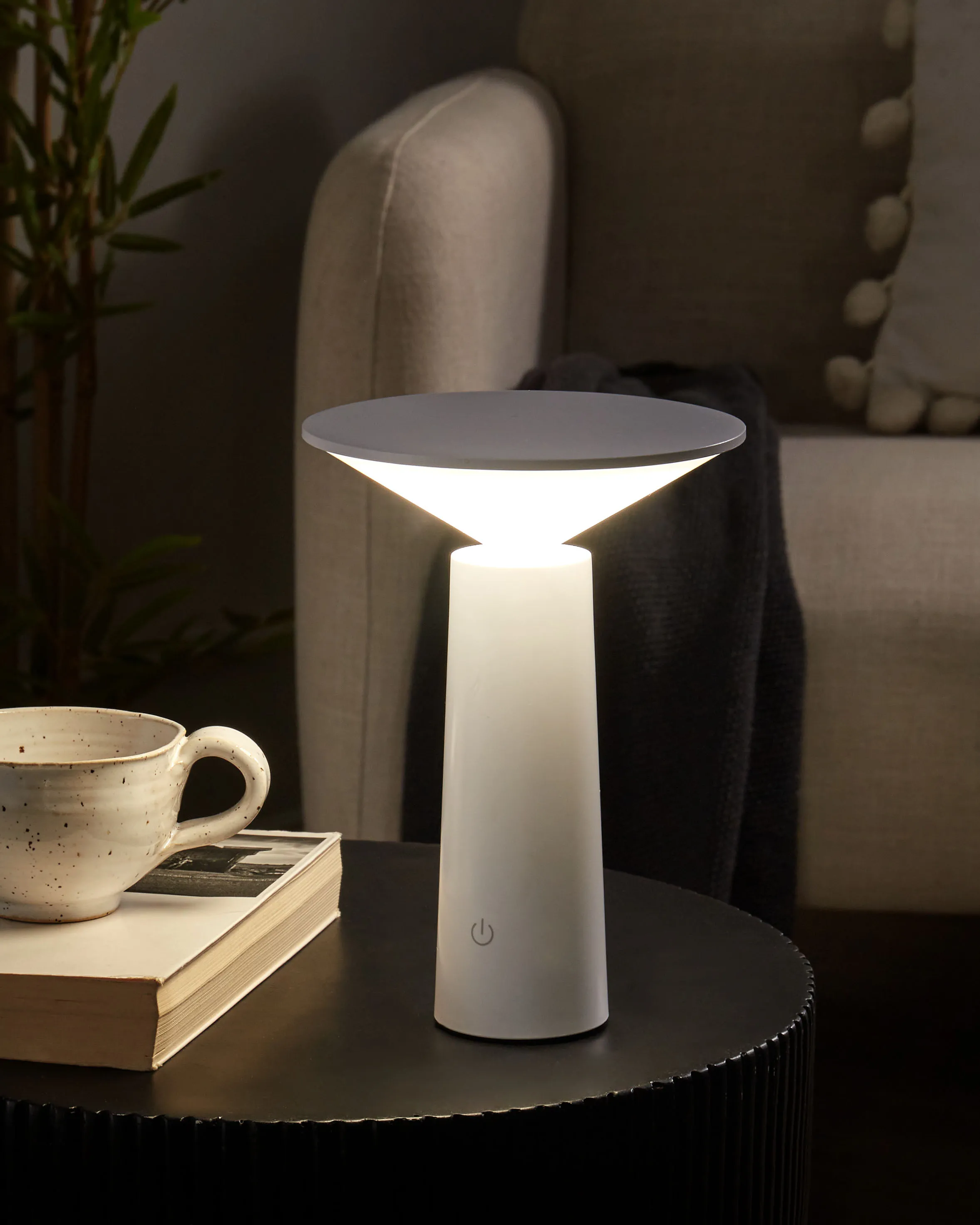 LED draadloze tafellamp LEVIRA met dimmer Metaal Wit