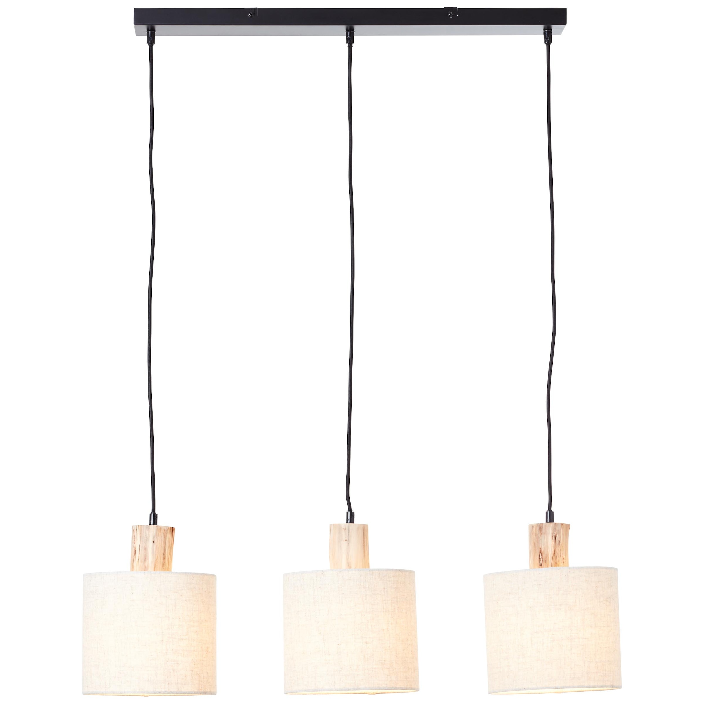 Brilliant Pendelleuchte »Pia« E27 1 Stk. Hängelampe 3flg Balken schwarz/natur