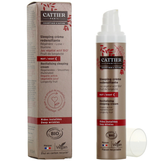 Crème nuit redensifiante Cattier - Anti-âge rides installées