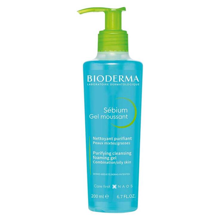 Bioderma Sebium Gel Moussant Reinigungsgel für unreine, ölige, zu Akne neigende Haut, 200 ml