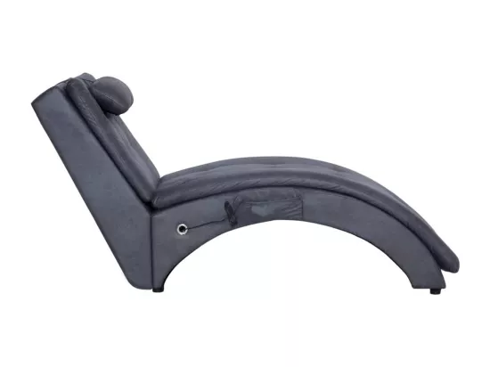 Prolenta Premium - Chaise longue de massage avec oreiller Gris Similicuir daim