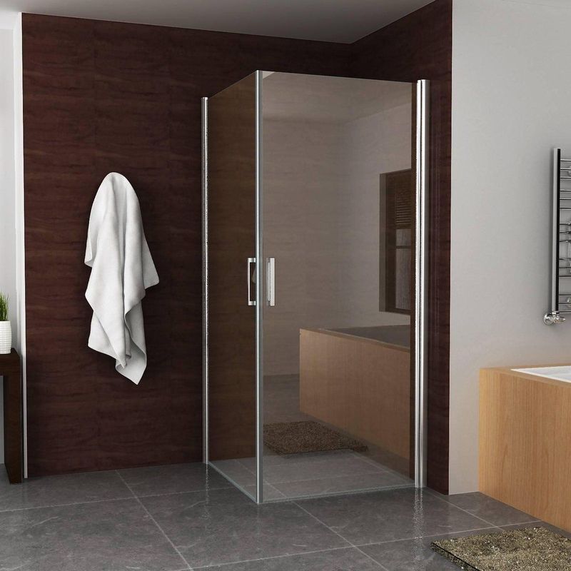 BWS - Douchecabine - 100x100 cm - Dubbele Swingdeur - 8 mm Nano Coating