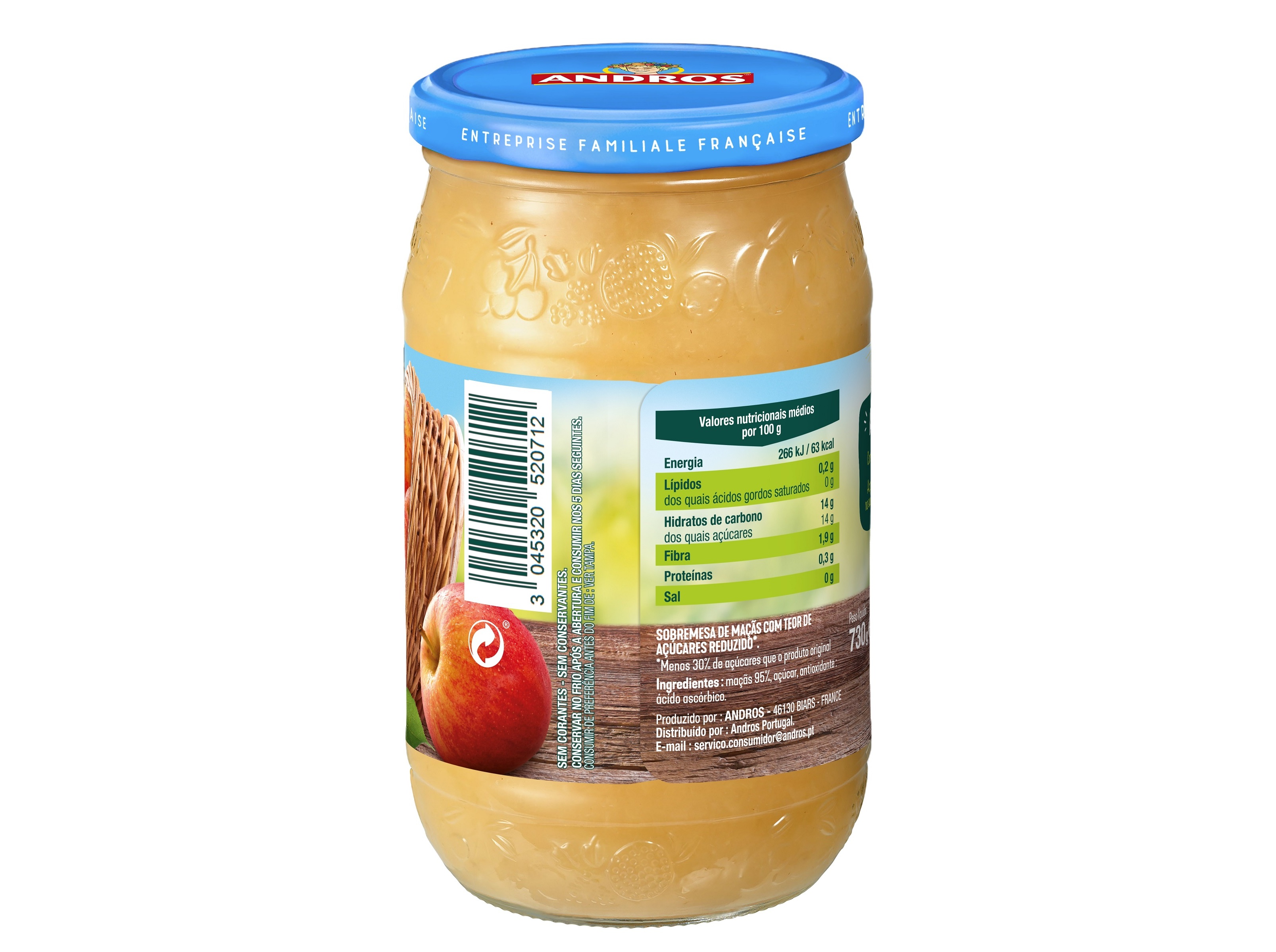 SOBREMESA ANDROS MAÇÃ COM TEOR AÇÚCAR RED 730G