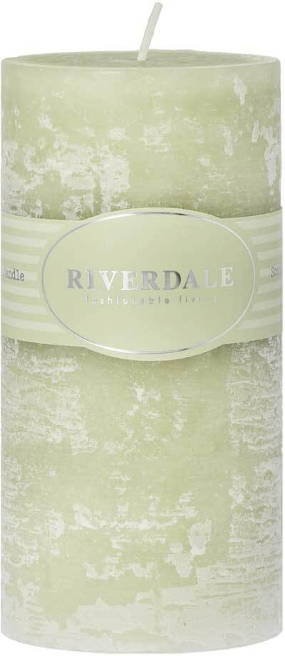 Riverdale geurkaars Pillar groen Summer Bellini 72 uur D 7,5 H 15 cm