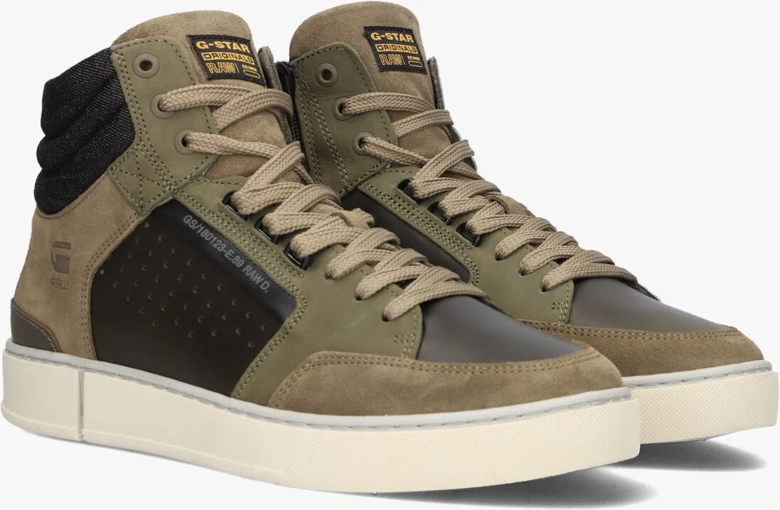 G-STAR RAW groene g-star raw hoge sneaker ravond ii mid lea m