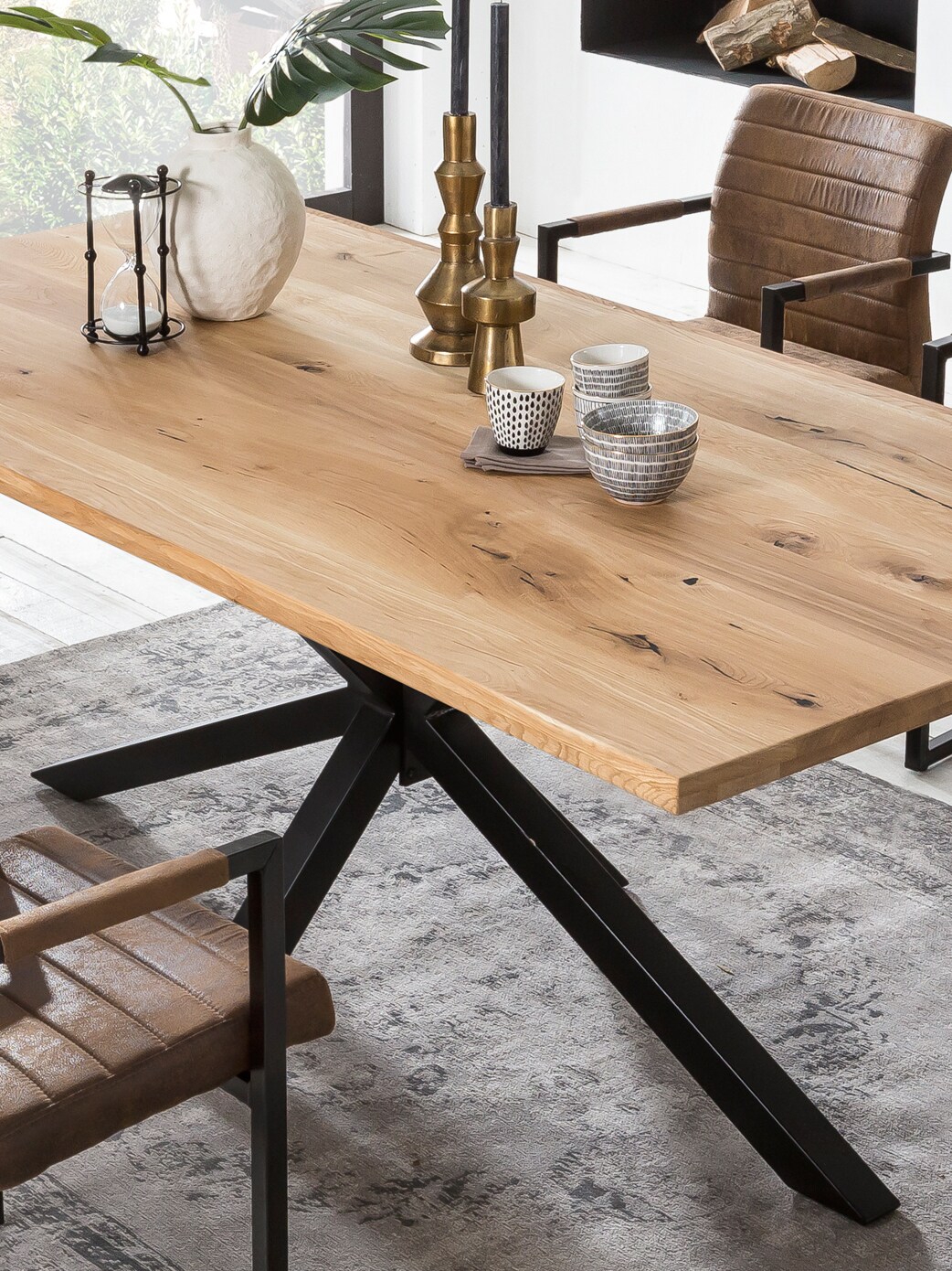 Tischplatte 220x100 Wildeiche Esstisch Schreibtisch DIY Esszimmer Küche Tisch