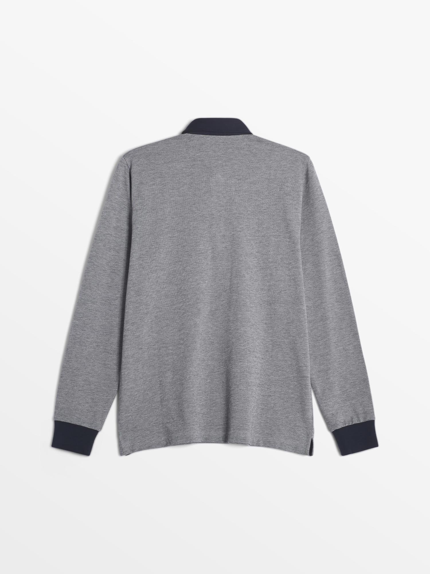 Polo Homme Manches Longues Gris