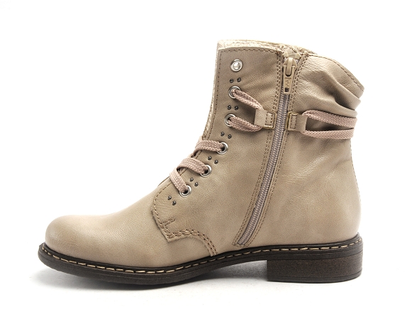 Rieker boots bottine plates femme 71218 beige