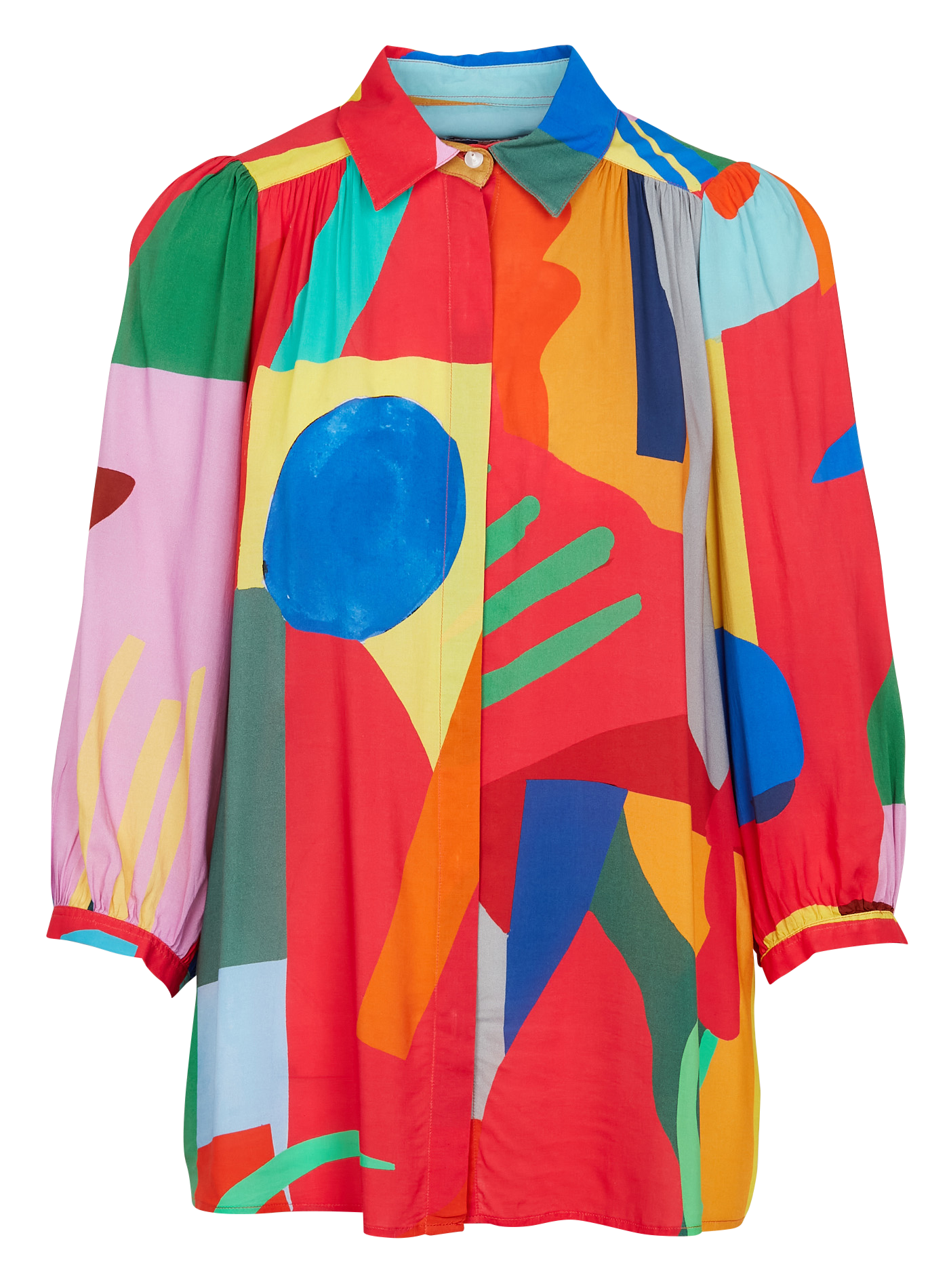 ASTROFLASH - Blouse ample col classique à imprimé | Rose