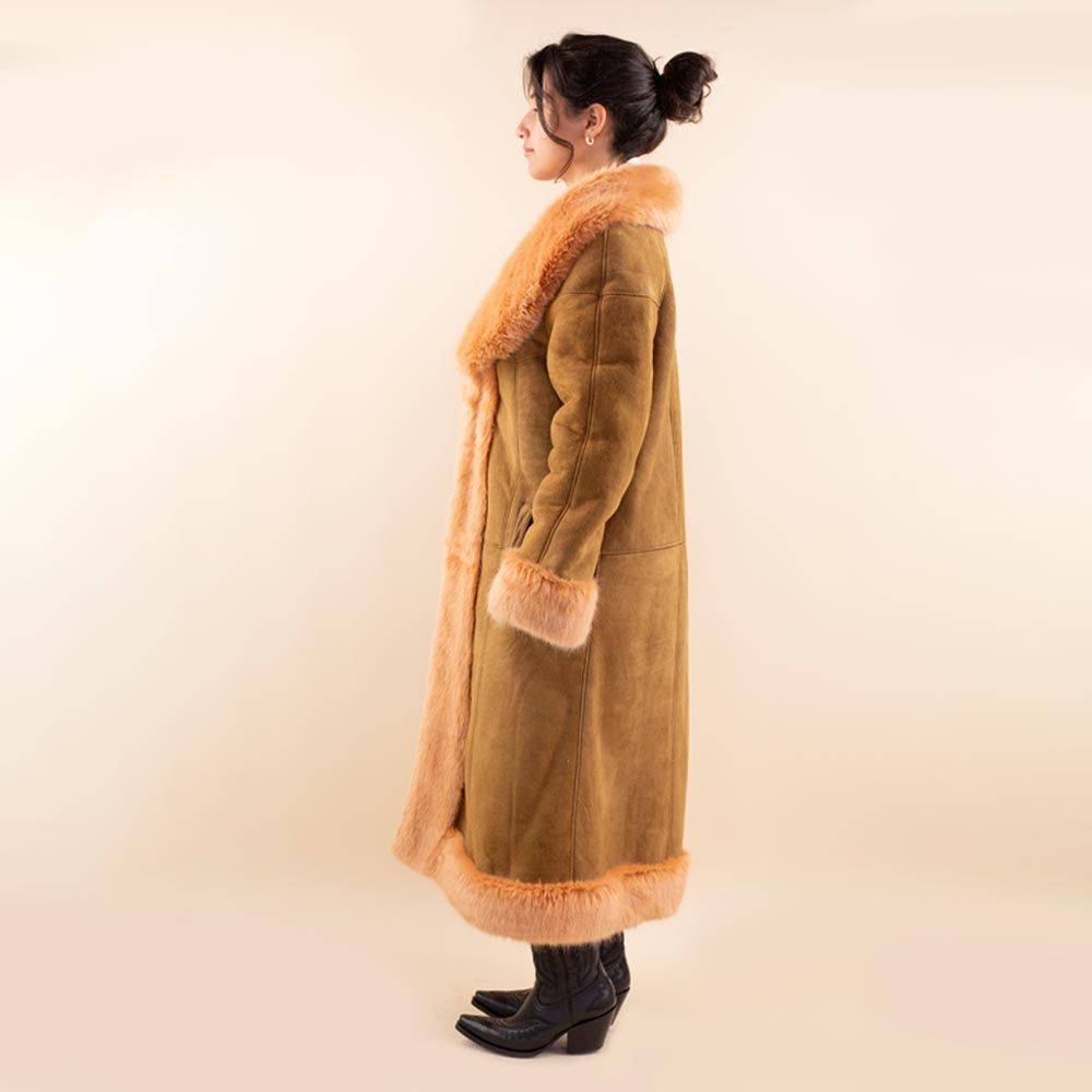 Afghan coat Zarmeen Cognac