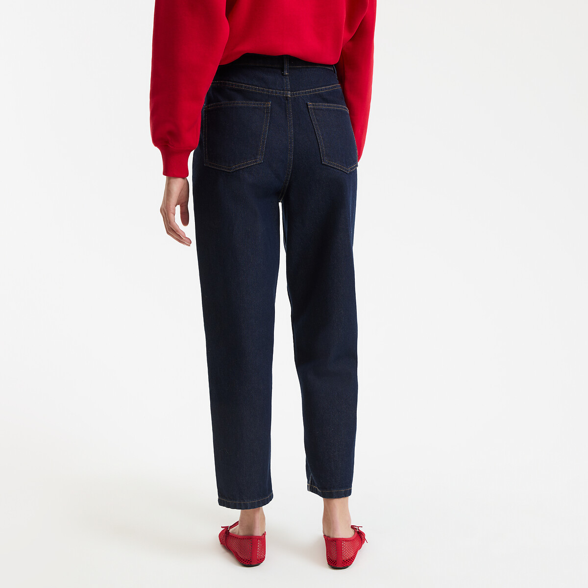 COLEÇÕES LA REDOUTE<br>Mom jeans, algodão orgânico, Signature PAULINE