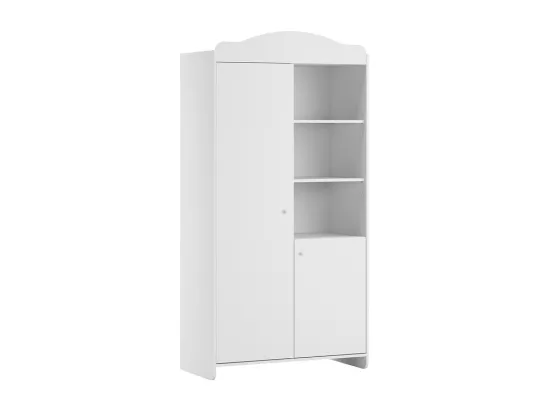 Lit évolutif 70x140 et armoire 2 portes Megeve Blanc