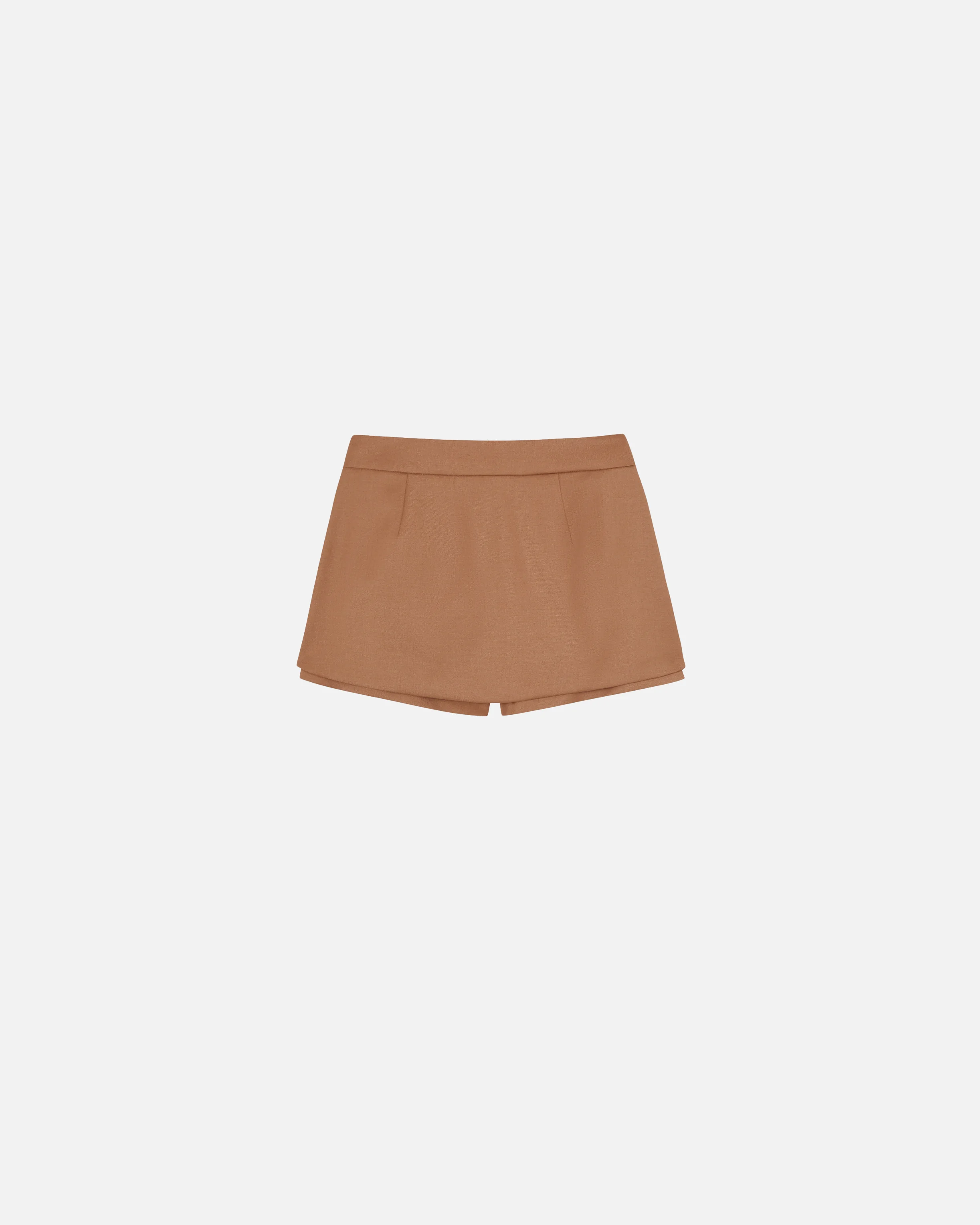 Jupe-short en flanelle | Marron