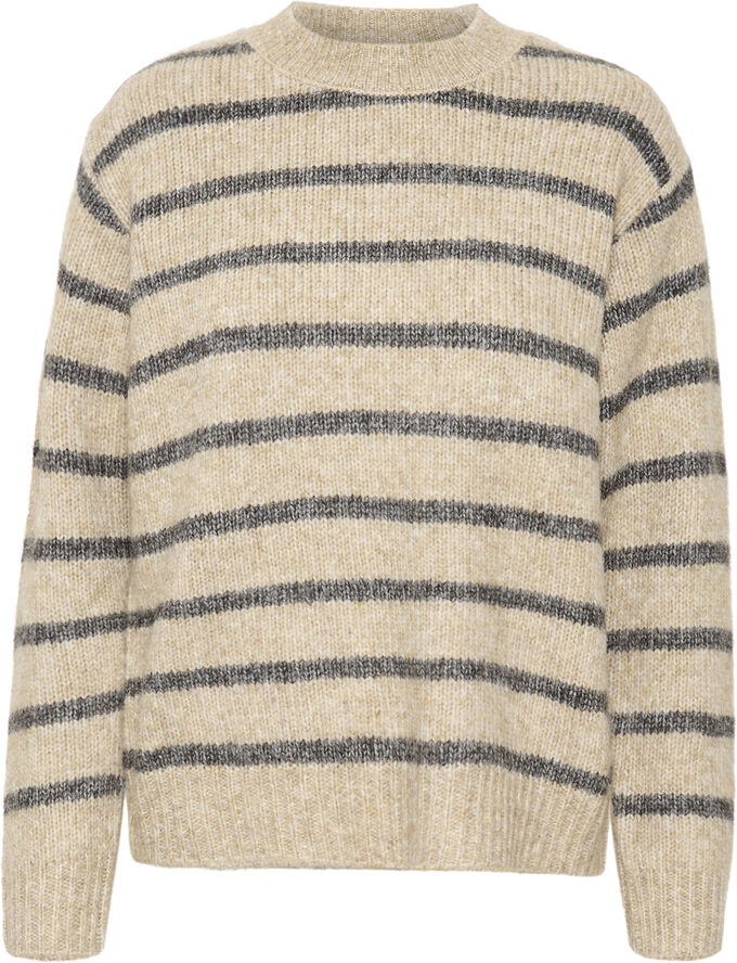 Kaffe KAtrina Striped Pullover Feather gray melange stripe