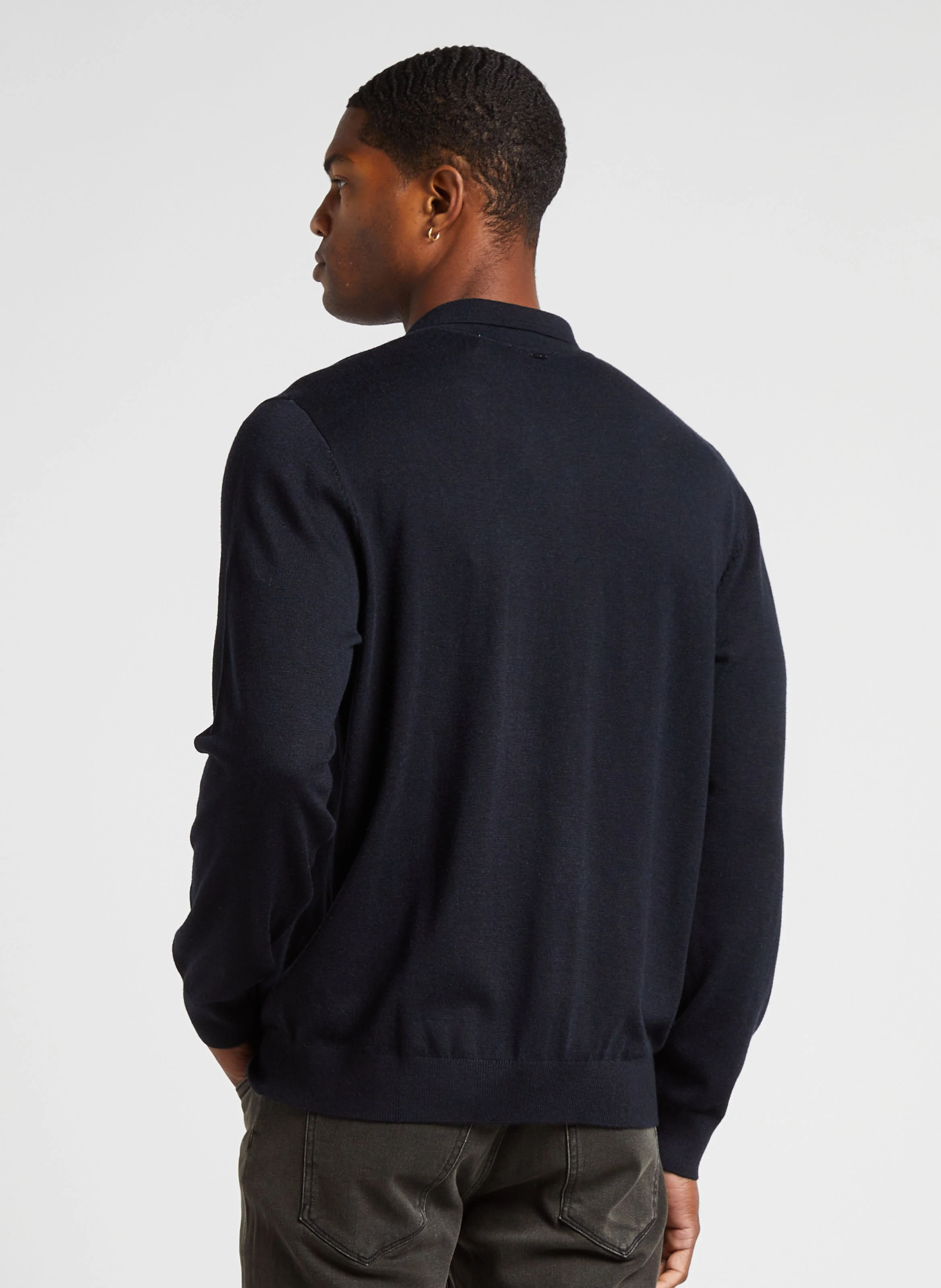 Pull regular col zippé| Bleu