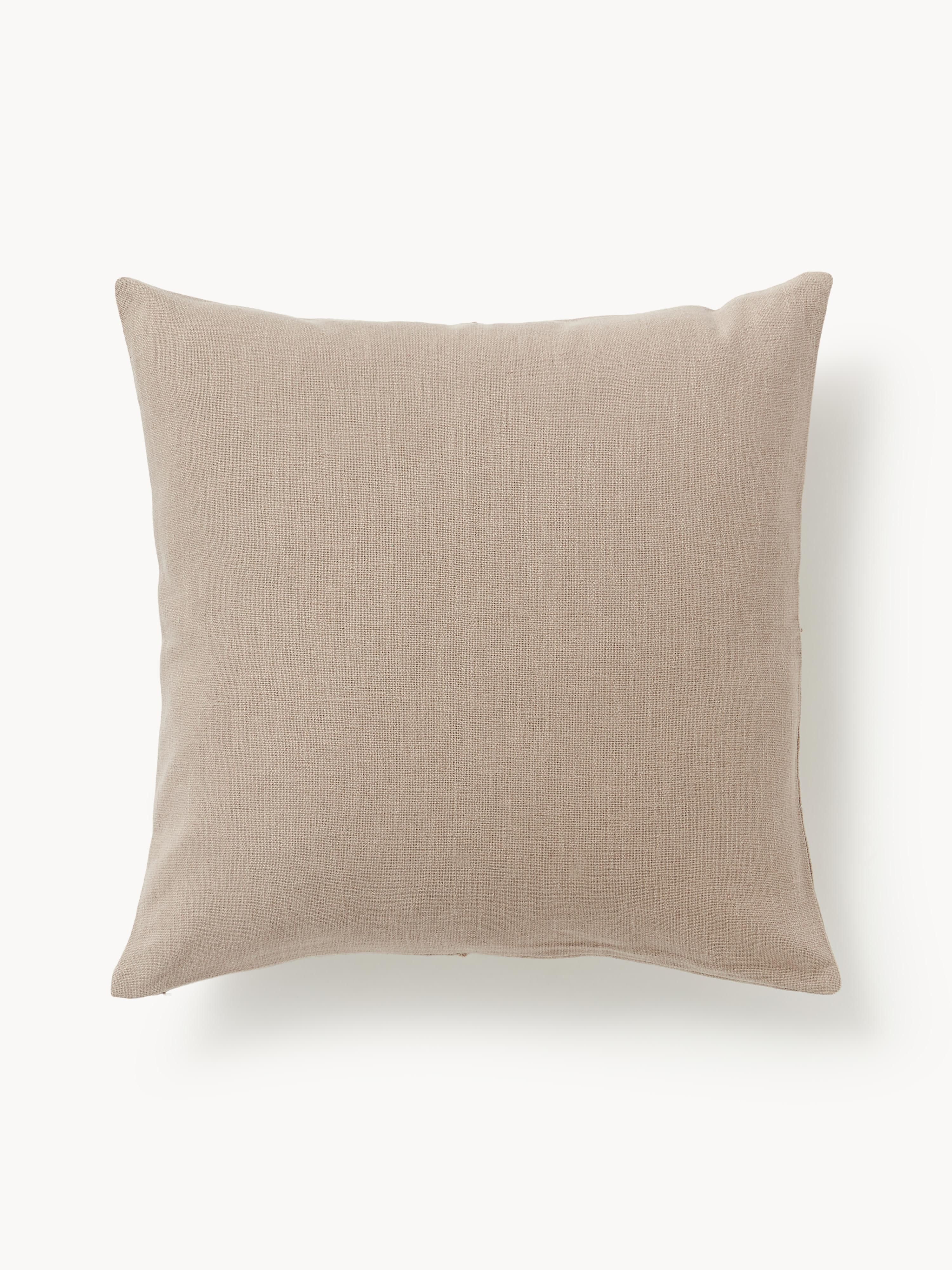Handgeweven kussenhoes Terre met decoratieve naad