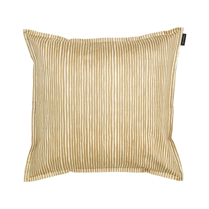 Marimekko - Varvunraita Kissenbezug, 50 x 50 cm, naturweiss / gold