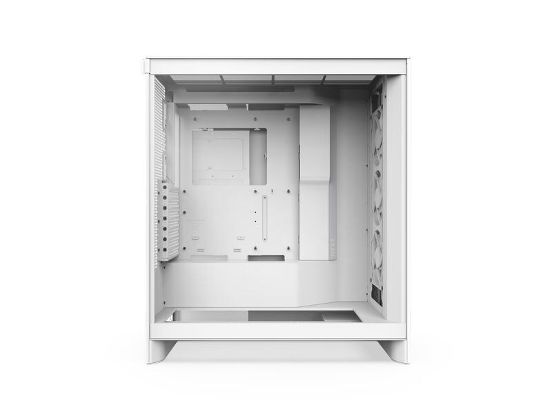 NZXT PC-Gehäuse H7 Flow RGB Weiss Mid-Tower-Gehäuse mit Seitenfenster und RGB Beleuchtung