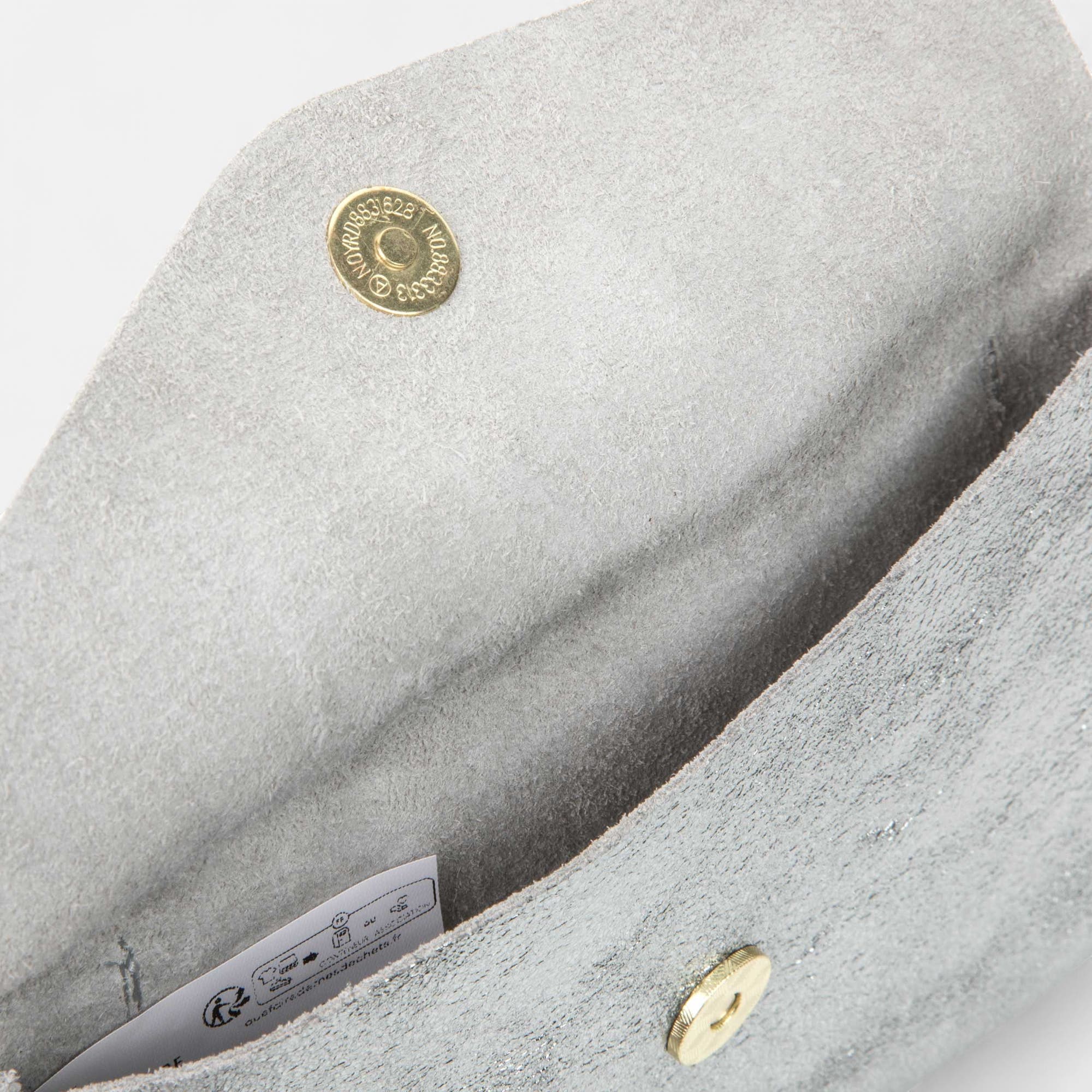 Petite maroquinerie en cuir argent