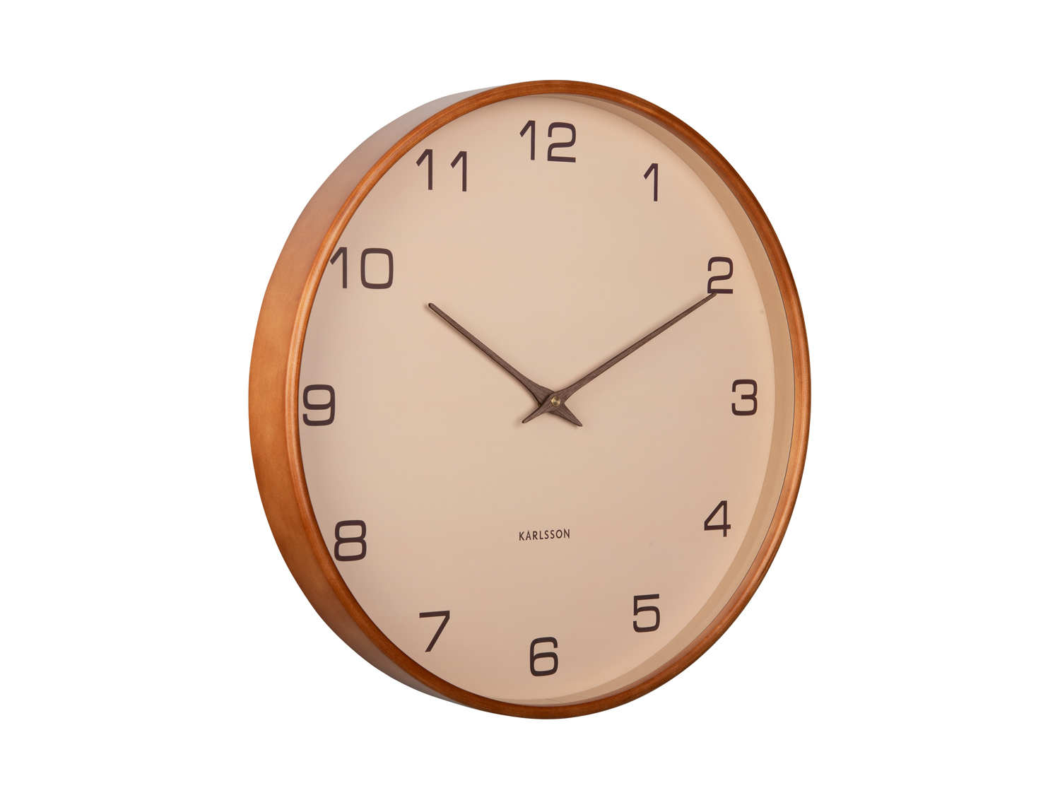 Wall clock Acento wood sand brown