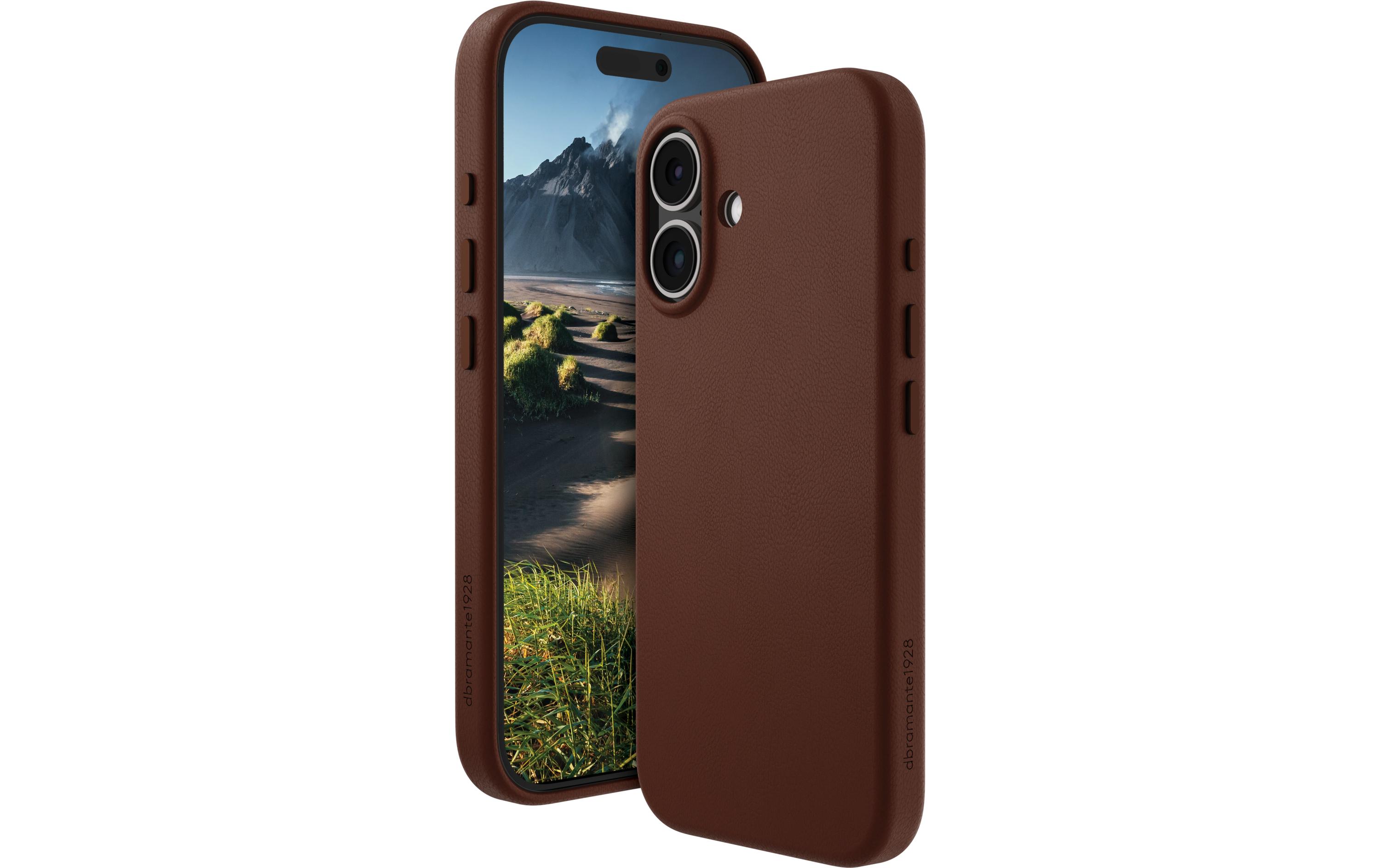 Book Cover Roskilde iPhone 16 Plus BraunSchutzhülle aus Leder mit MagSafe-Funktion für das Apple iPhone 16 Plus