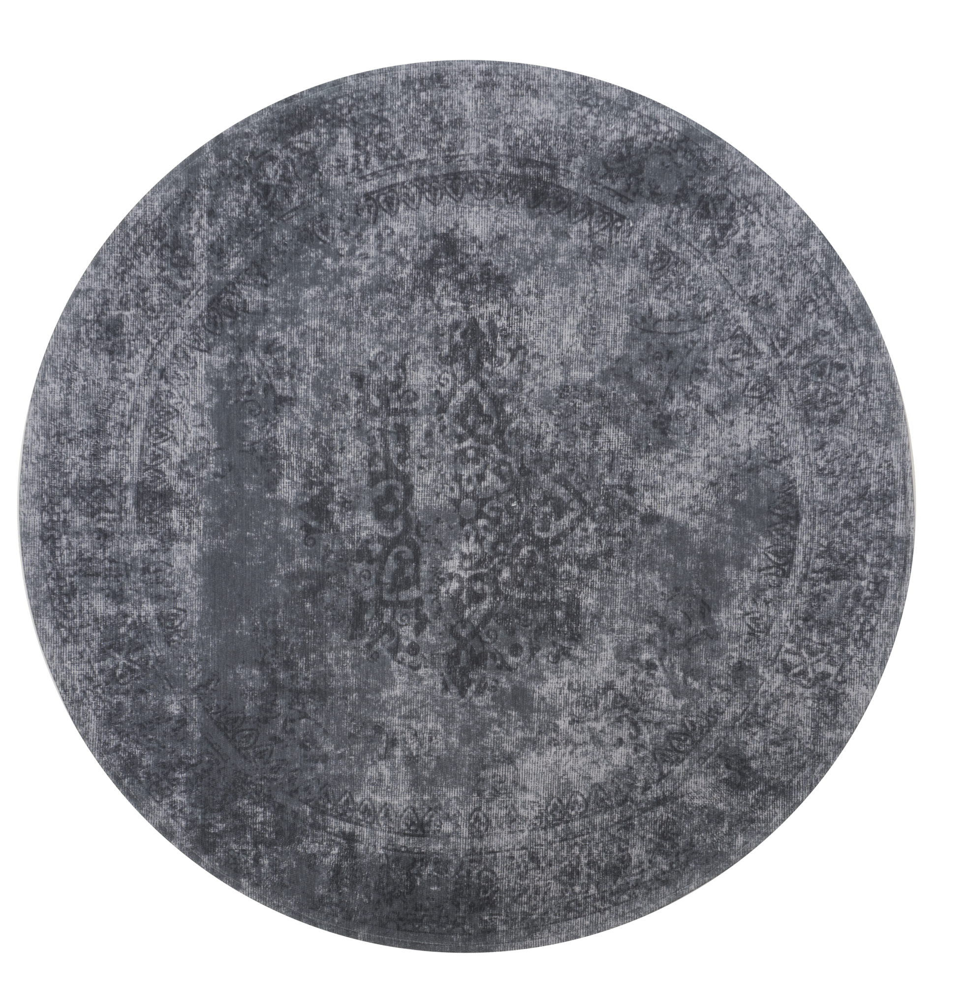 Vloerkleed Juud Grijs/Zwart Rond ø120 cm
