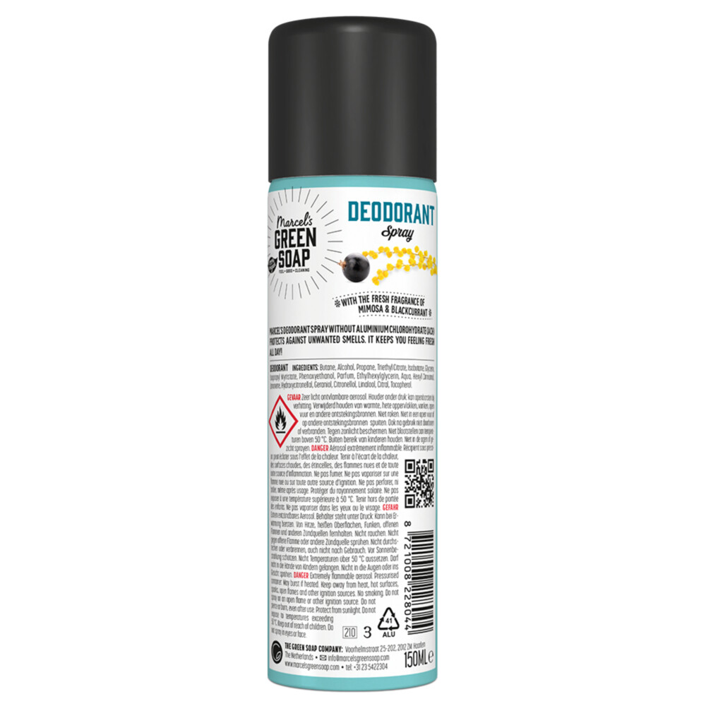 Marcel's Green Soap Deodorant Spray Mimosa Blackcurrant150 ml