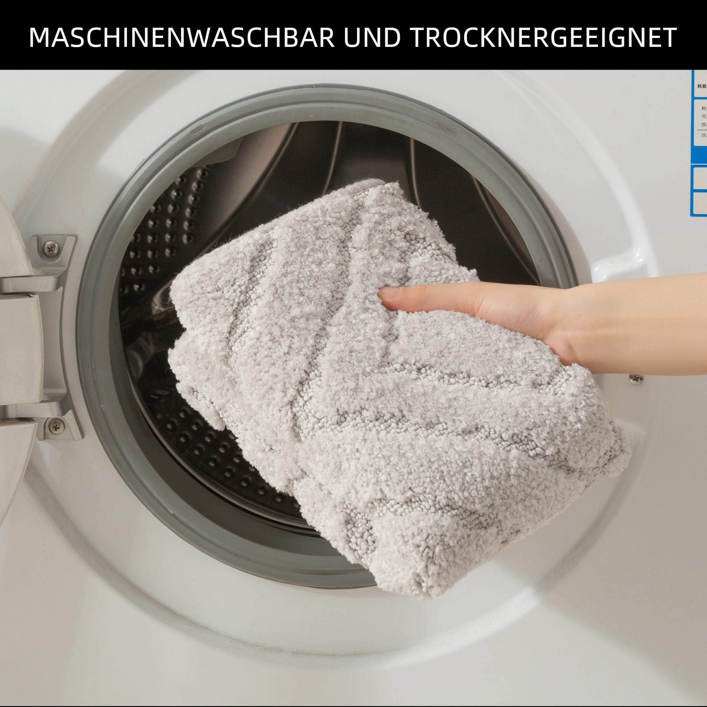 GOODproduct Badematte »Louvres, Badvorleger, Badezimmer Teppich, Duschvorleger« Höhe 10 mm rutschhemmend beschichtet schnell trocknend Badteppich, Uni Farben, Hoch-Tief Effekt, Boho-Style