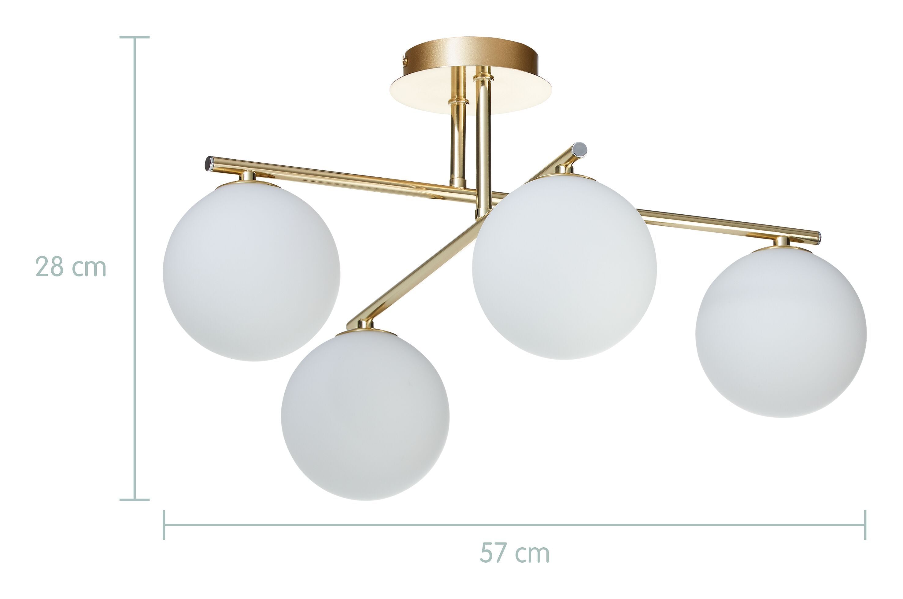 SONEA Deckenleuchte - Goldfarbig / B: 57.0 cm x T: 57.0 cm x H: 28.0 cm