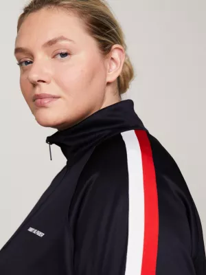 Moletom Curve Sport Global Stripe com meio zíper