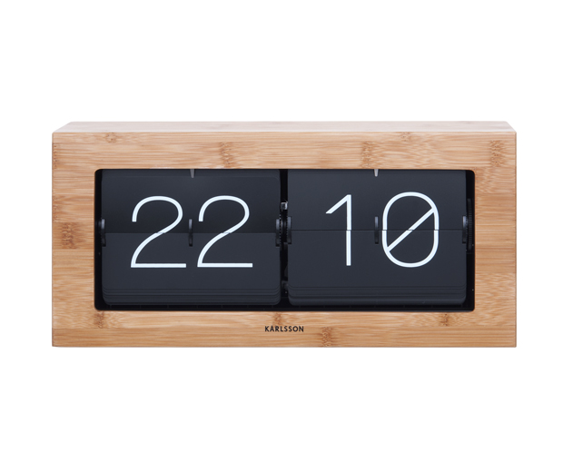 Wall / Table clock Boxed Flip XL bamboo