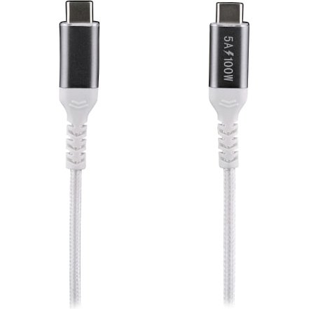 T'nB TCUSBC100W câble USB USB 3.2 Gen 1 (3.1 Gen 1) 2 m USB C 100 W Aluminium, Blanc
