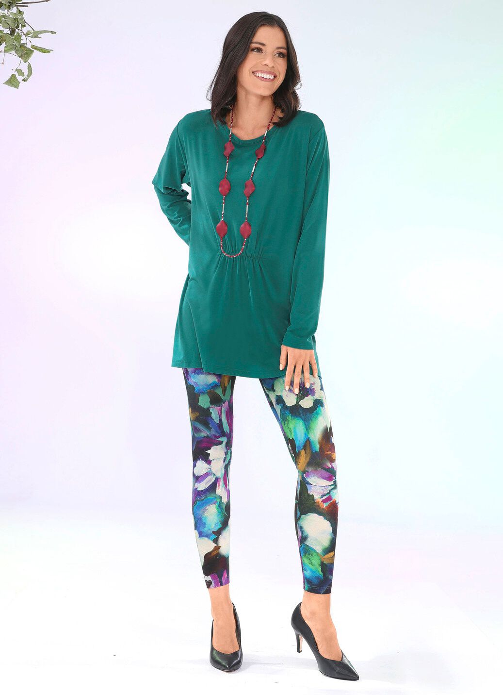 Longshirt mit Raffung in 3 Farben