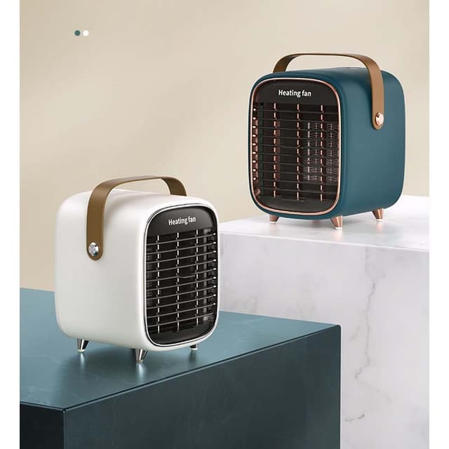 Elektrisk keramisk varmeblæser i retro design Mørkegrøn
