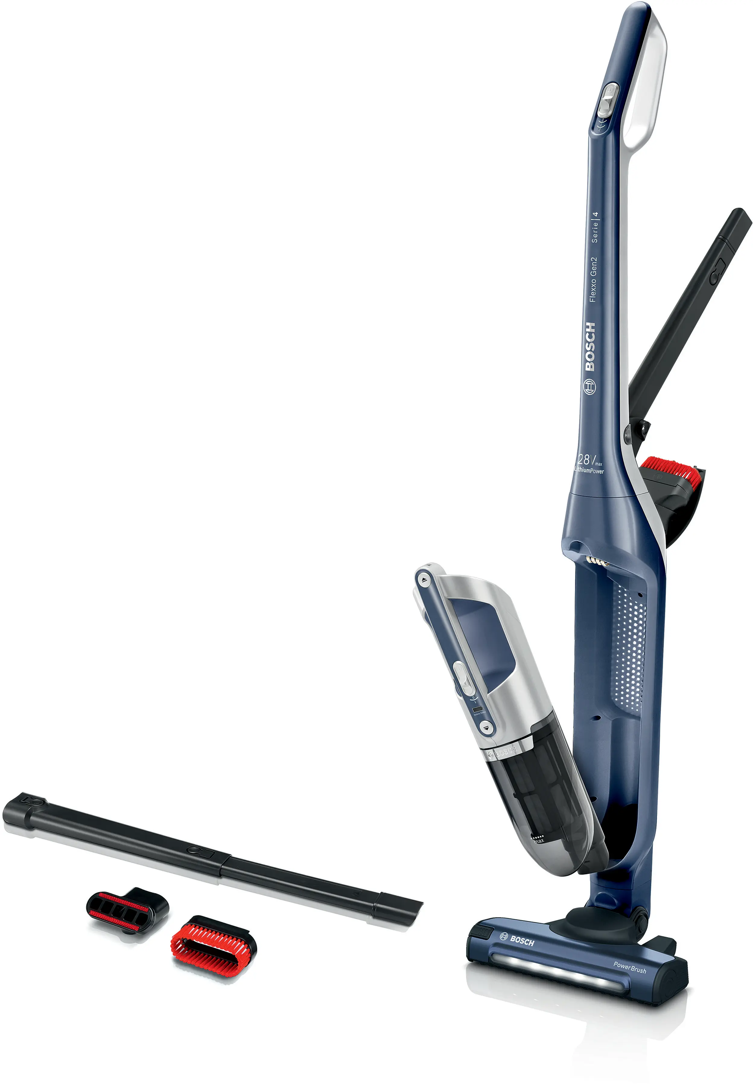 Serie 4 Draadloze steelstofzuiger Flexxo Gen2  28Vmax Blauw