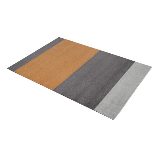 Tica Copenhagen Stripe Horisontal Gulvtæppe, Lys Grå/Grå/Dijon, 90x130 cm