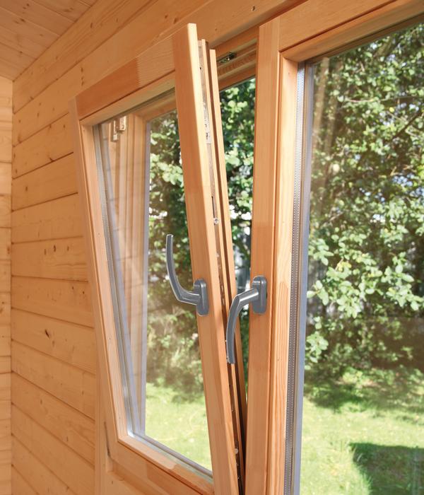 Wolff Finnhaus Doppelfenster Gartenhaus, 70 mm