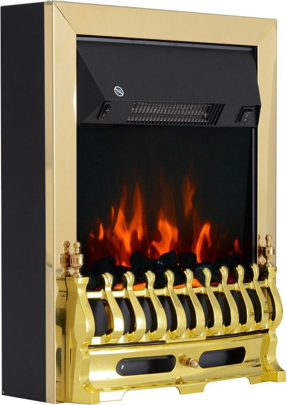 HOMCOM - Wandhaard - Goud - Elektrische Kachel - 2000 W - Vlameffect