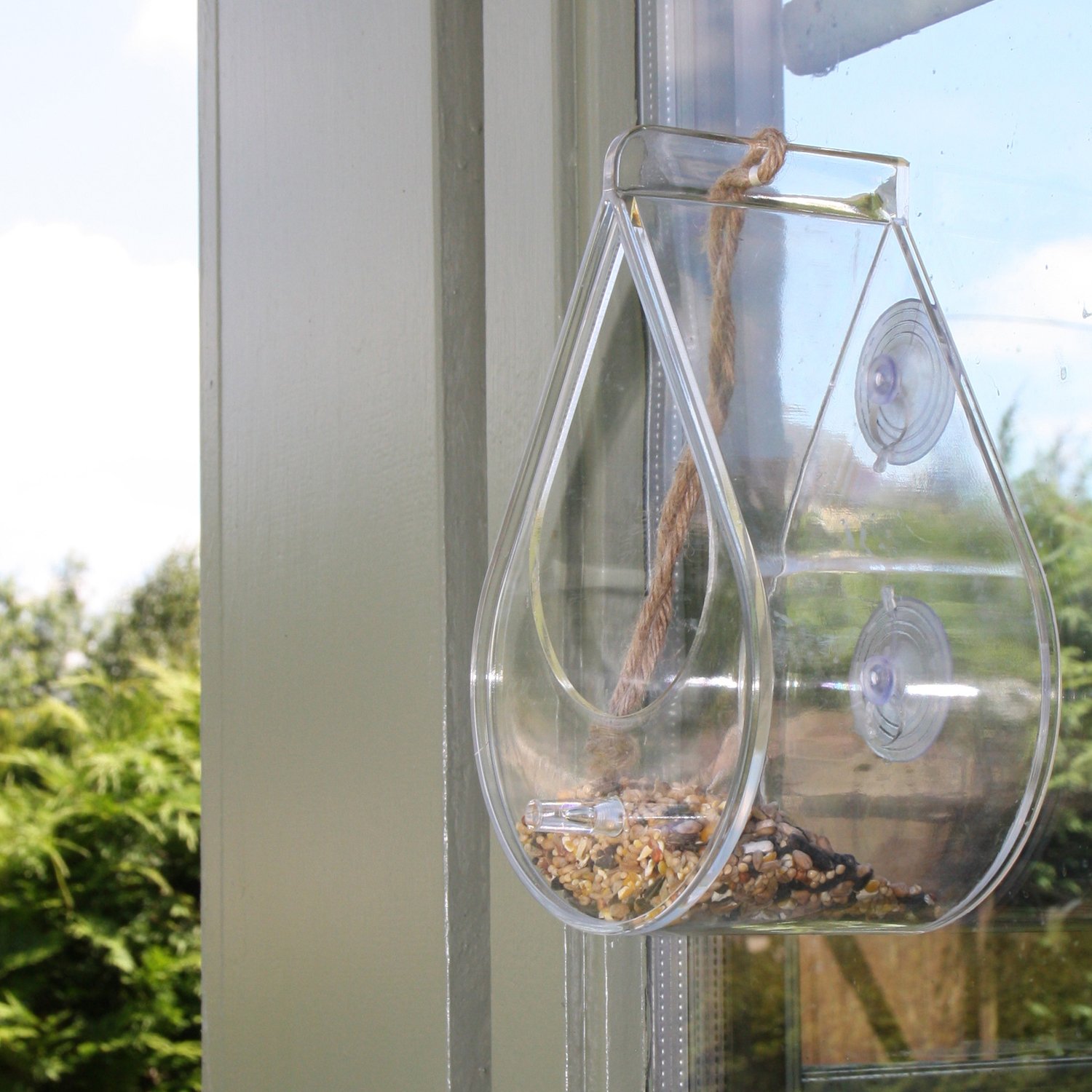 Mangeoire à oiseaux pour fenêtre dewdrop