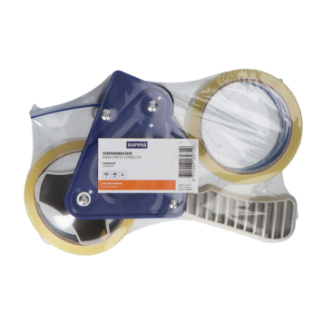 GAMMA verpakkingstape 2 rollen incl. dispenser transparant